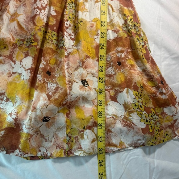 Free People‎ Floral Mini Dress Belted Deep V Neck XS Boho Fall Color - Picture 8 of 11